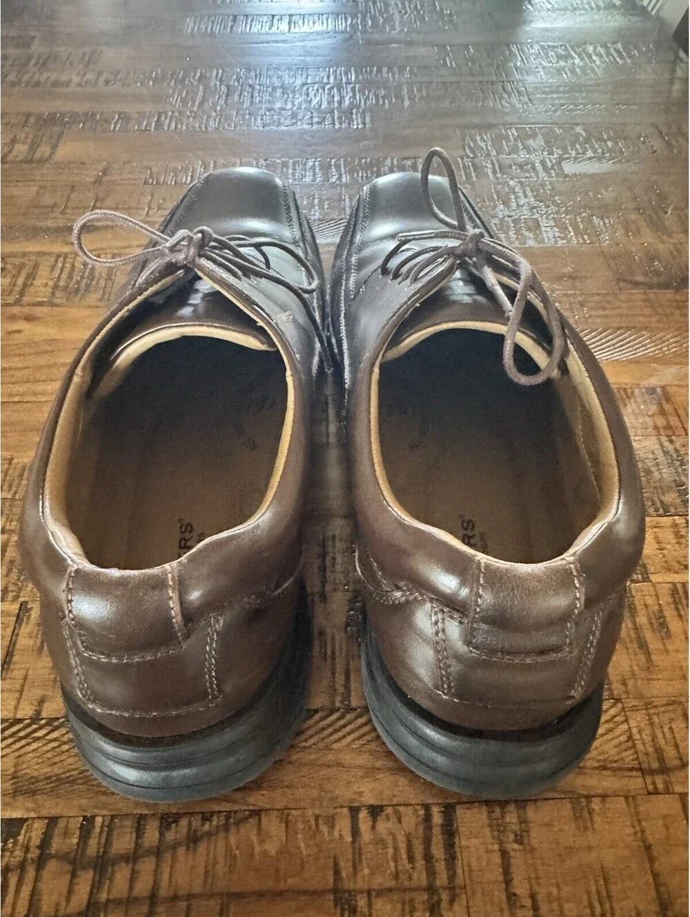 Dockers ProStyle Men’s Brown Leather Lace-Up Square Toe Derby Dress 11.5 W